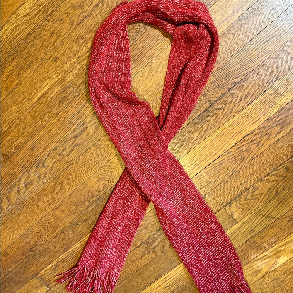 Cejon Women’s Gold and Red Scarf with Fringe